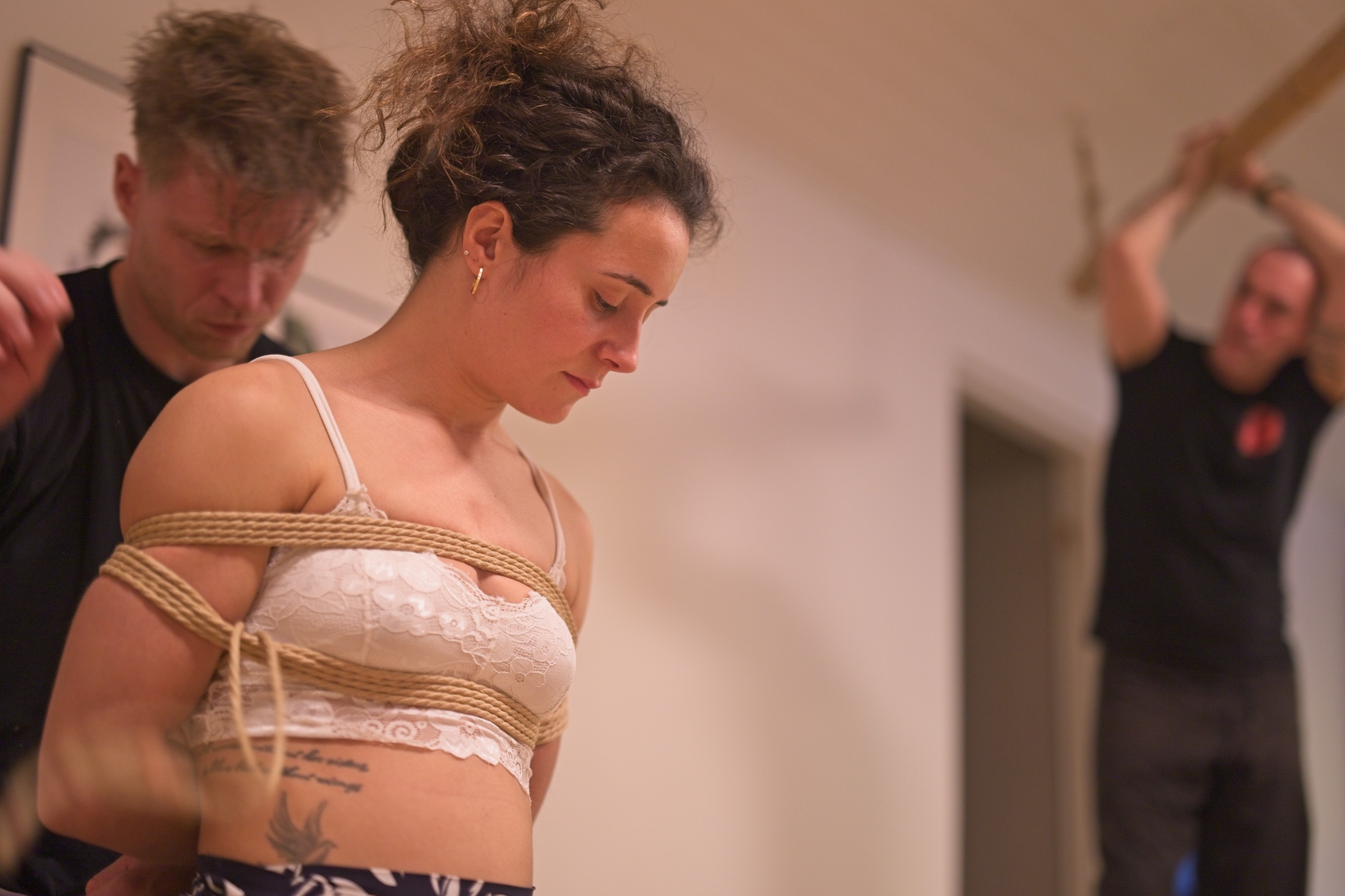 Undervisningssituation med kinbaku i Rebstudiet